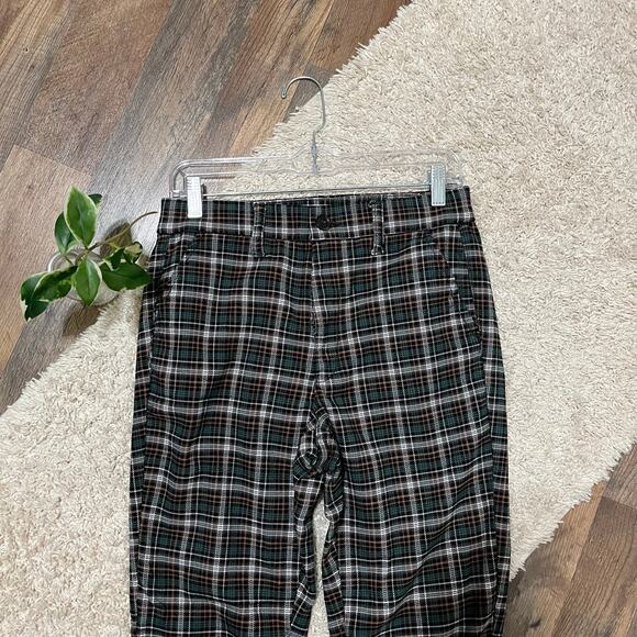 American Eagle Versatile Tailored Plaid Super High Rise Cropped Skinny Trousers - Picture 3 of 9